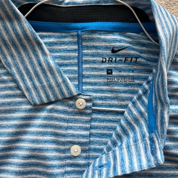 Nike Dri-Fit Tiger Woods Vapor Men’s Striped Golf Polo (Photo Blue) - Medium - Picture 3 of 7